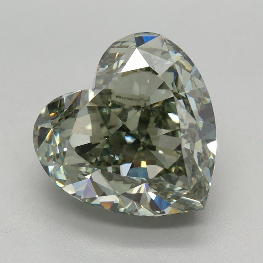 3.85 Ct. Fancy Intense Green Heart Lab Grown Diamond