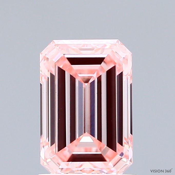 1.57 Ct. Fancy Vivid Pink Emerald Lab Grown Diamond