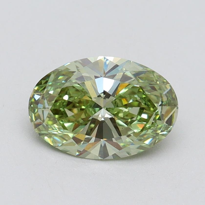1.03 Ct. Fancy Vivid Green Oval Lab Grown Diamond