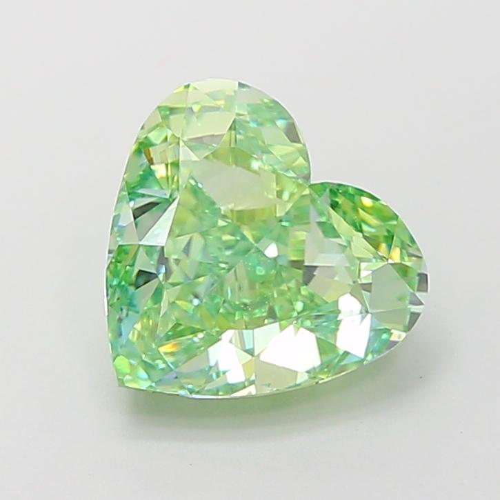 3.00 Ct. Fancy Vivid  Green Heart Lab Grown Diamond