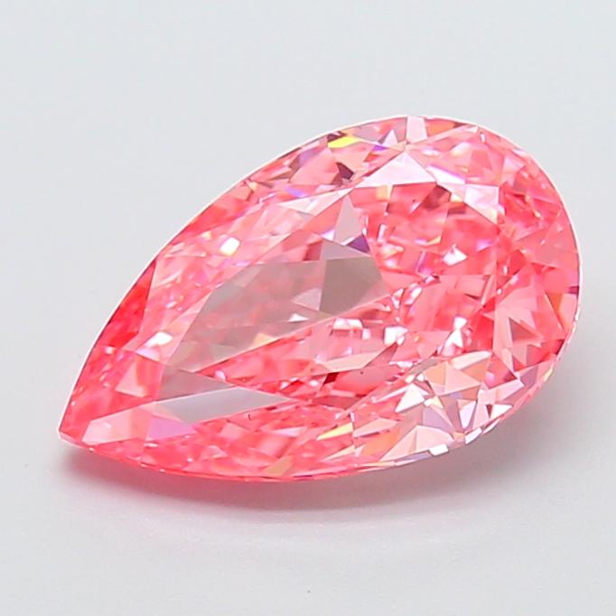 3.17 Ct. Fancy Vivid Pink Pear Lab Grown Diamond