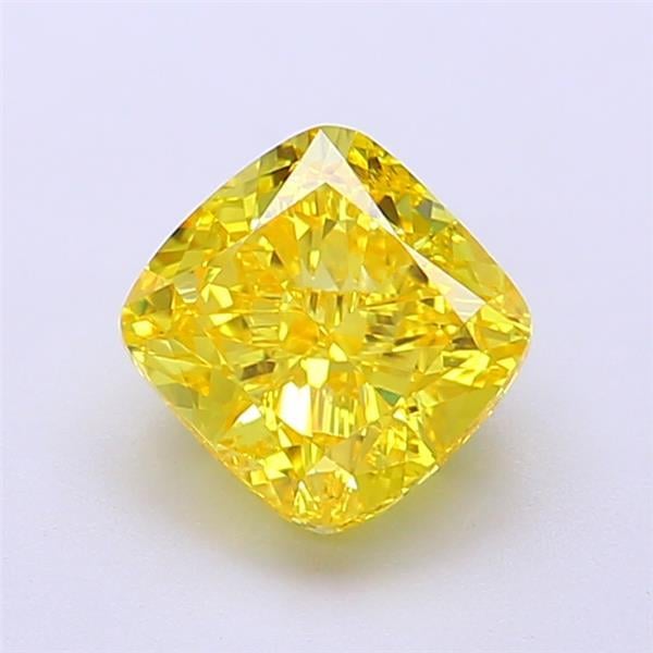 1.62 Ct. Fancy Vivid Yellow Cushion Lab Grown Diamond