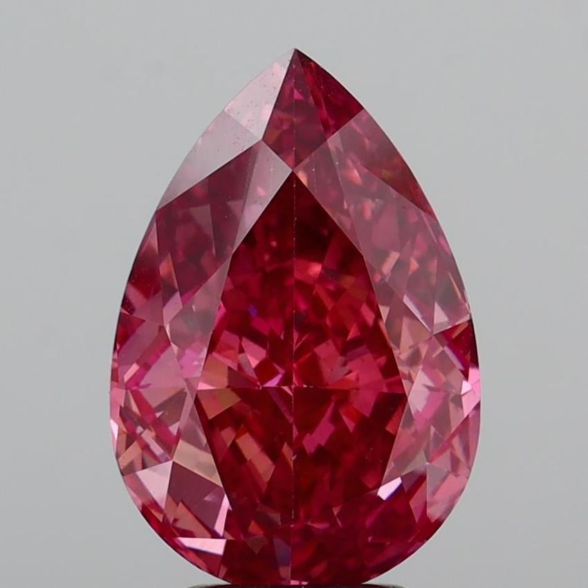 4.84 Ct. Fancy Vivid  Pink Pear Lab Grown Diamond
