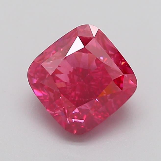2.04 Ct. Fancy Vivid  Pink Cushion Lab Grown Diamond