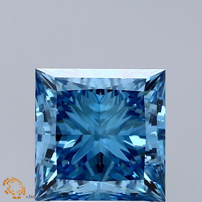 2.54 Ct. Fancy Vivid Blue Princess Lab Grown Diamond