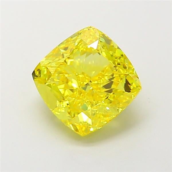 2.07 Ct. Fancy Vivid Yellow Cushion Lab Grown Diamond