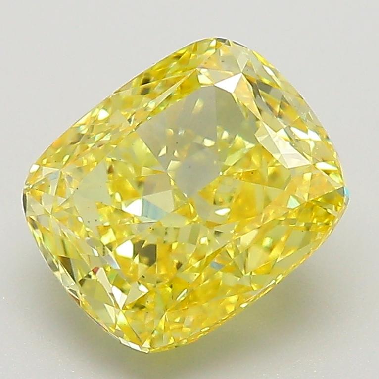 3.01 Ct. Fancy Intense  Yellow Cushion Lab Grown Diamond