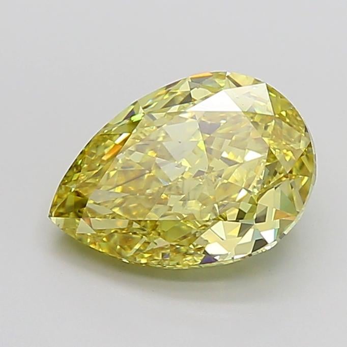 5.19 Ct. Fancy Vivid Yellow Pear Lab Grown Diamond