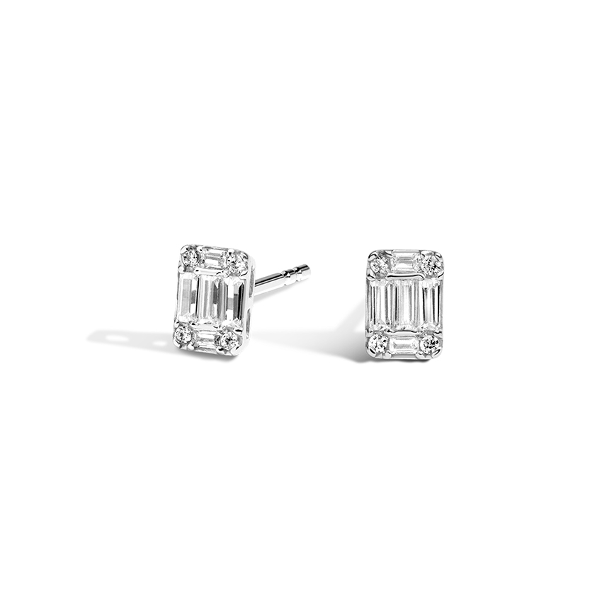 baguette diamond earring studs