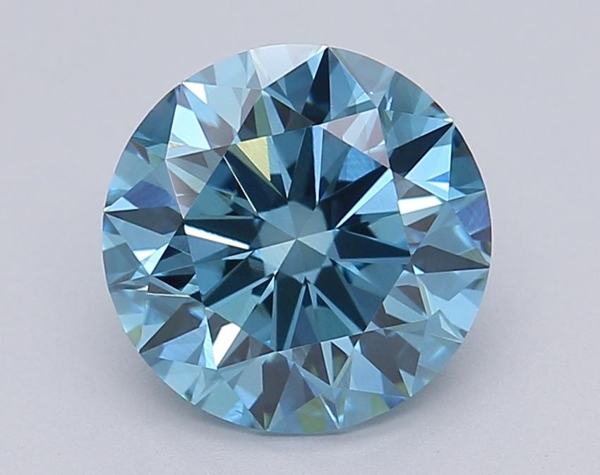 2.00 Ct. Fancy Vivid Blue Round Lab Grown Diamond
