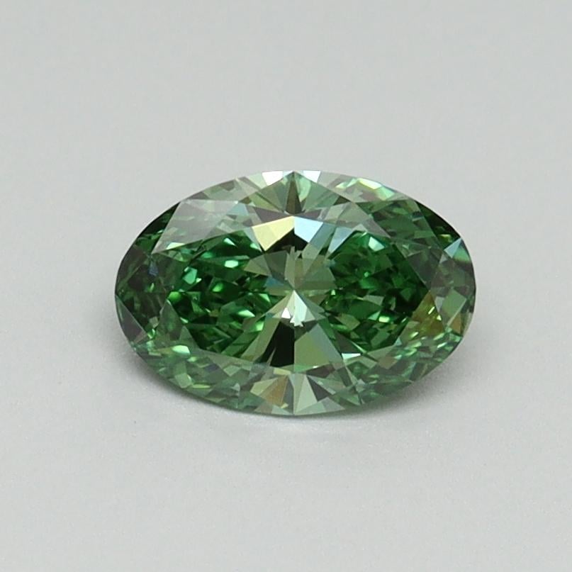 0.55 Ct. Fancy Vivid Green Oval Lab Grown Diamond