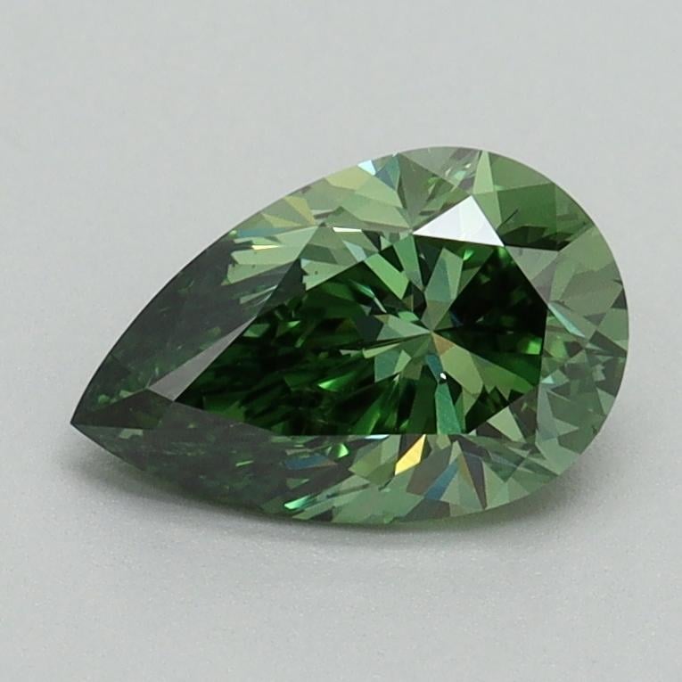 1.07 Ct. Fancy Vivid Green Pear Lab Grown Diamond