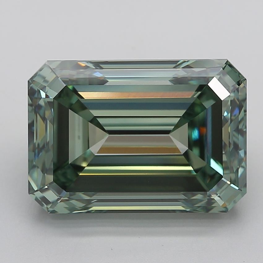 14.05 Ct. Fancy Vivid  Green Emerald Lab Grown Diamond
