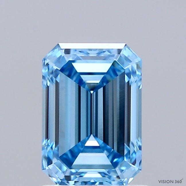 1.51 Ct. Fancy Vivid Blue Emerald Lab Grown Diamond