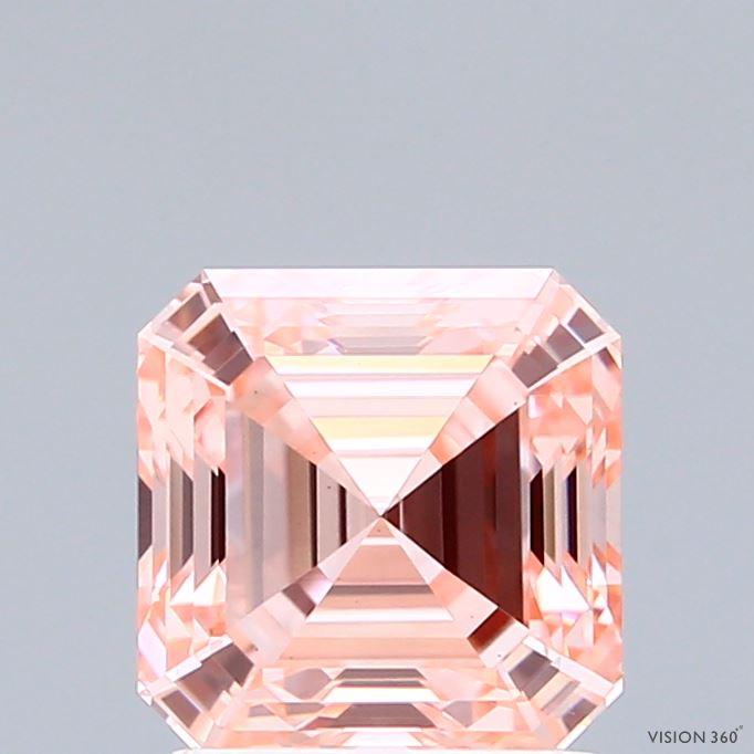 1.87 Ct. Fancy Vivid Pink Asscher Lab Grown Diamond