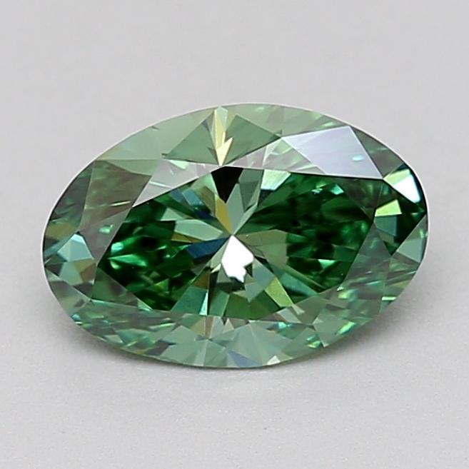 1.01 Ct. Fancy Vivid  Green Oval Lab Grown Diamond