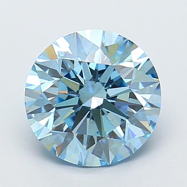 2.67 Ct. Fancy Vivid Blue Round Lab Grown Diamond