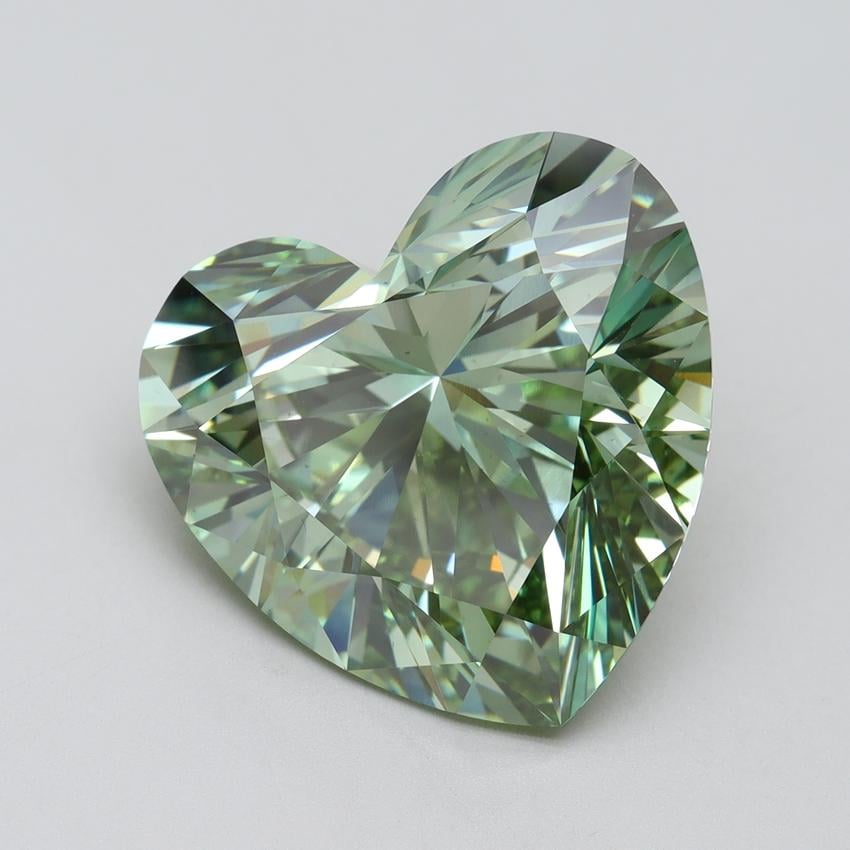 11.06 Ct. Fancy Vivid Pacific Green Heart Lab Grown Diamond