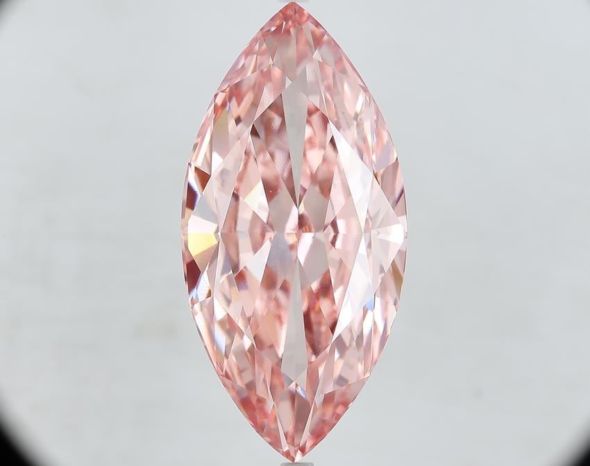 20.27 Ct. Fancy Vivid Pink Marquise Lab Grown Diamond