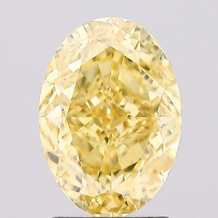 2.15 Ct. Fancy Vivid  Yellow Oval Lab Grown Diamond