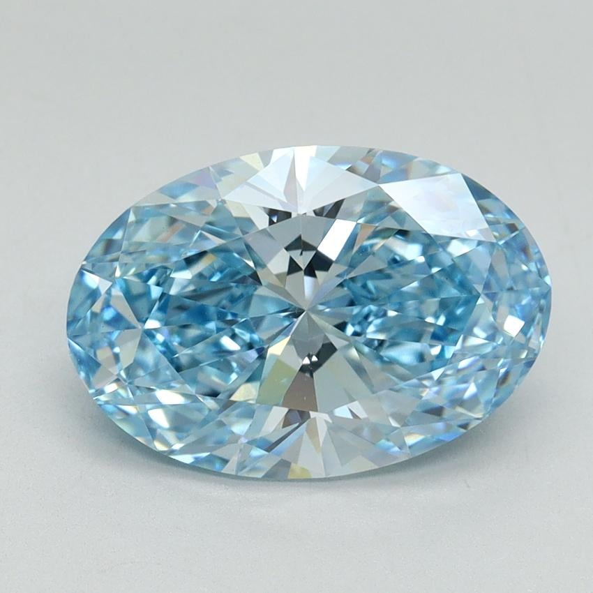 3.29 Ct. Fancy Vivid Blue Oval Lab Grown Diamond