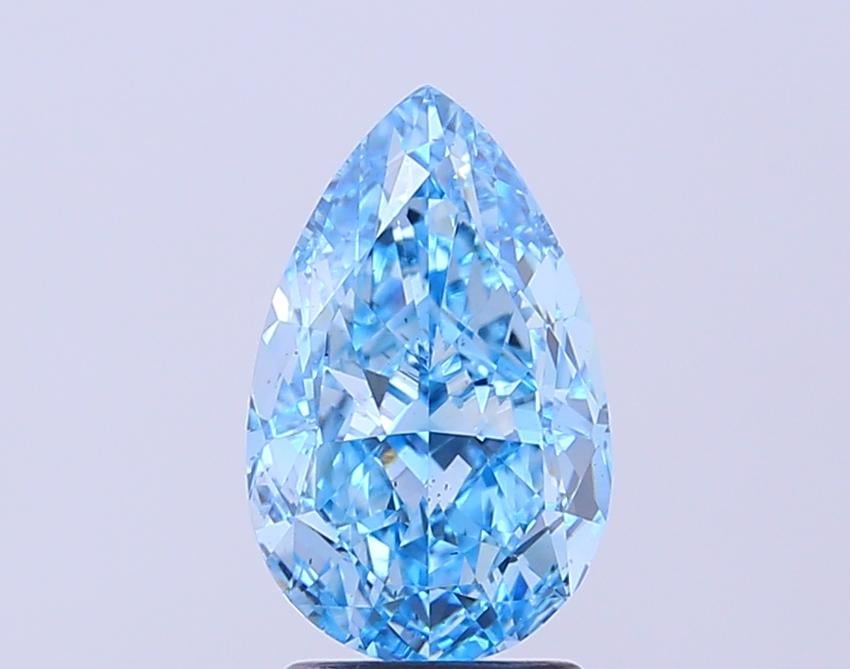 2.60 Ct. Fancy Vivid  Blue Pear Lab Grown Diamond