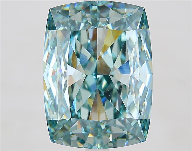 8.82 Ct. Fancy Intense  Green Cushion Lab Grown Diamond