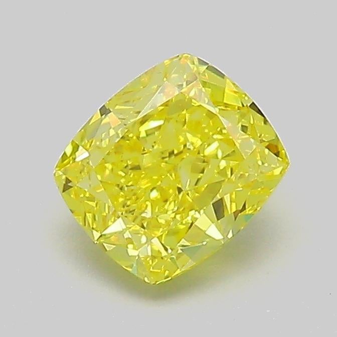 1.02 Ct. Fancy Vivid  Yellow Cushion Lab Grown Diamond