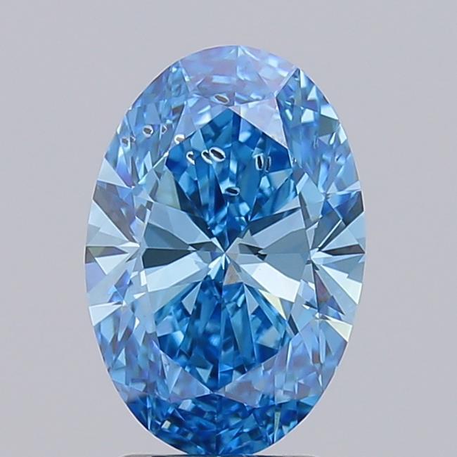 2.54 Ct. Fancy Vivid Blue Oval Lab Grown Diamond