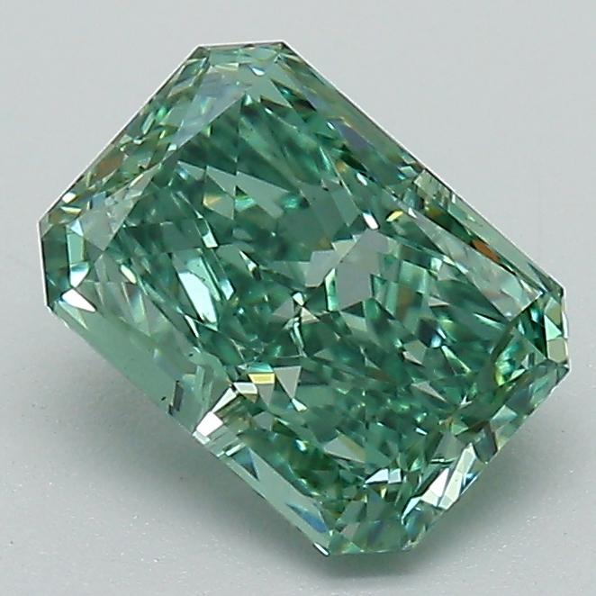 1.54 Ct. Fancy Vivid Green Radiant Lab Grown Diamond