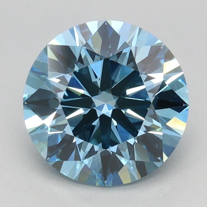 1.88 Ct. Fancy Vivid Blue Round Lab Grown Diamond