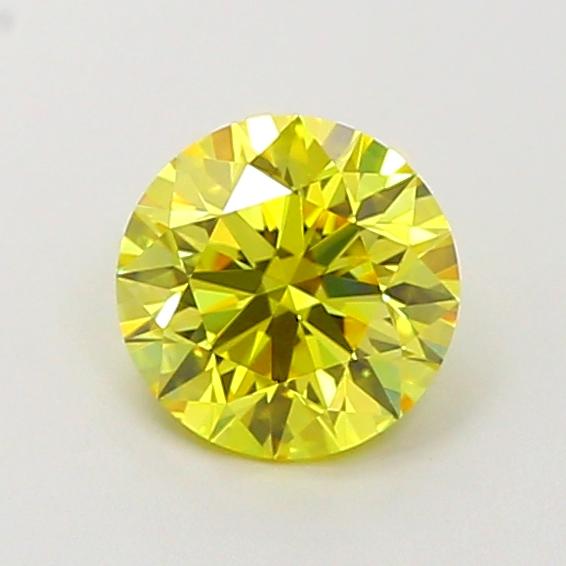 1.03 Ct. Fancy Vivid Yellow Round Lab Grown Diamond