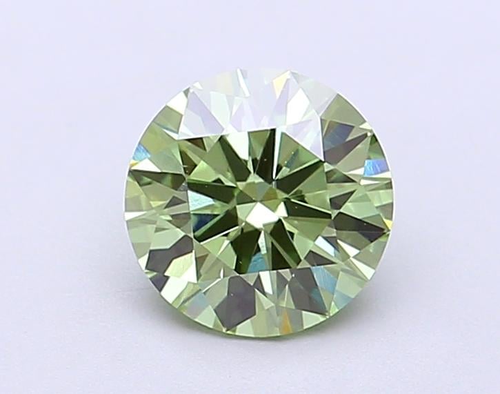 1.11 Ct. Fancy Vivid  Green Round Lab Grown Diamond