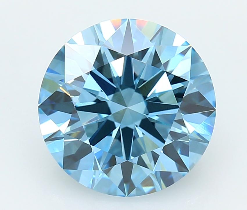4.03 Ct. Fancy Vivid  Blue Round Lab Grown Diamond
