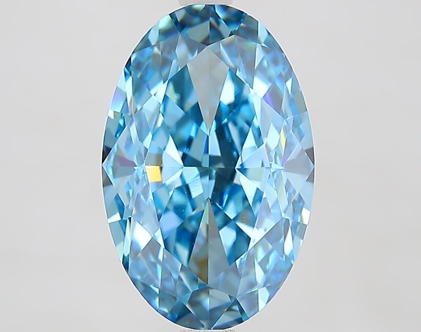 5.32 Ct. Fancy Vivid Blue Oval Lab Grown Diamond