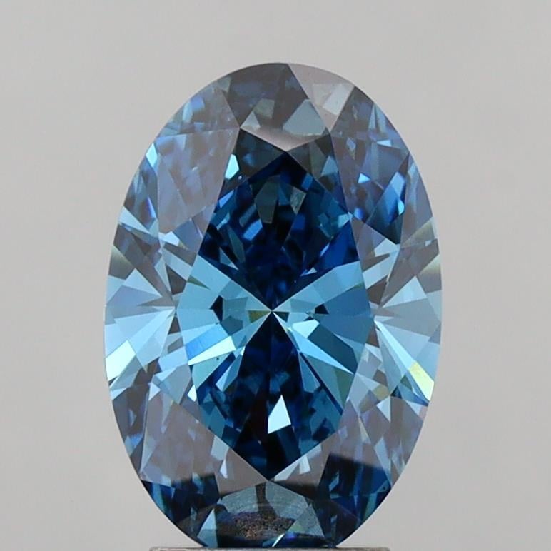 3.18 Ct. Fancy Vivid  Blue Oval Lab Grown Diamond