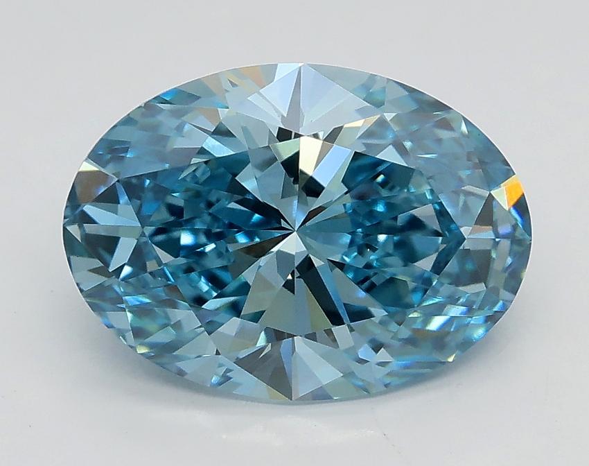 2.52 Ct. Fancy Vivid Blue Oval Lab Grown Diamond