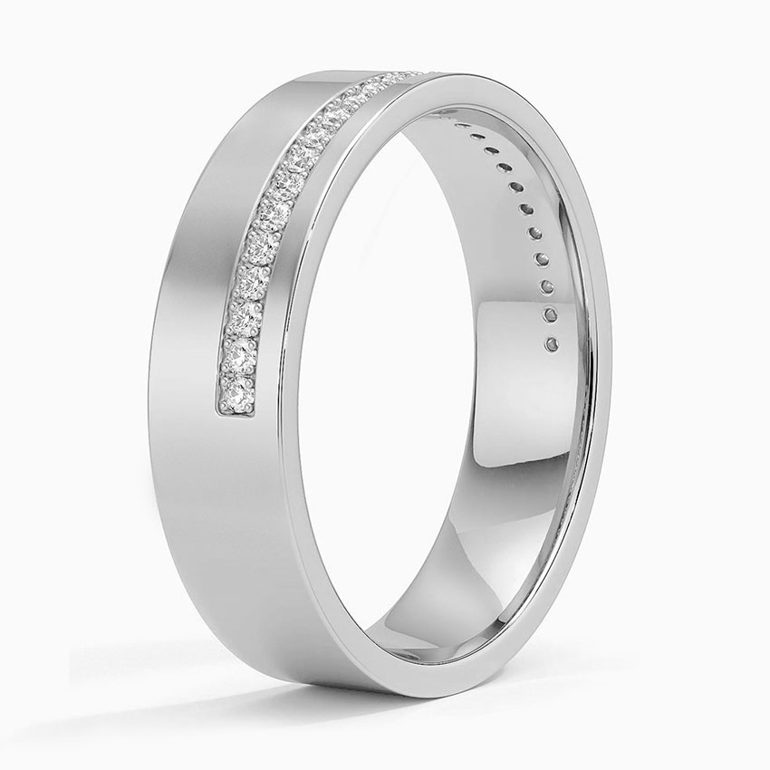 Platinum Austin Diamond 5.5mm Wedding Ring (1/5 ct. tw.)