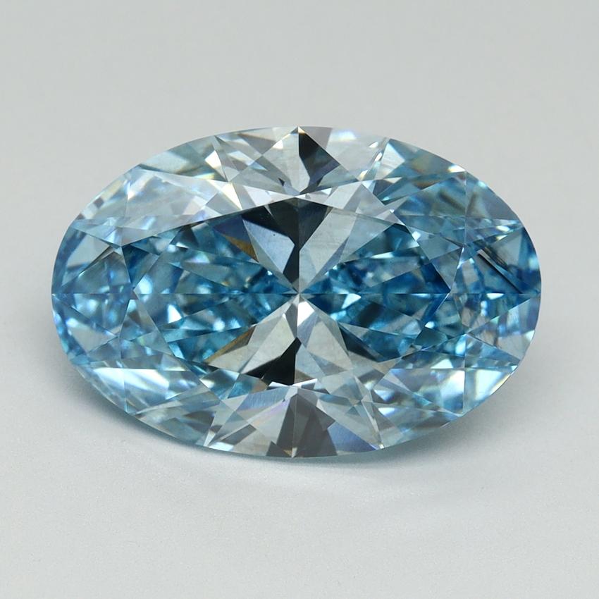 5.11 Ct. Fancy Vivid Blue Oval Lab Grown Diamond