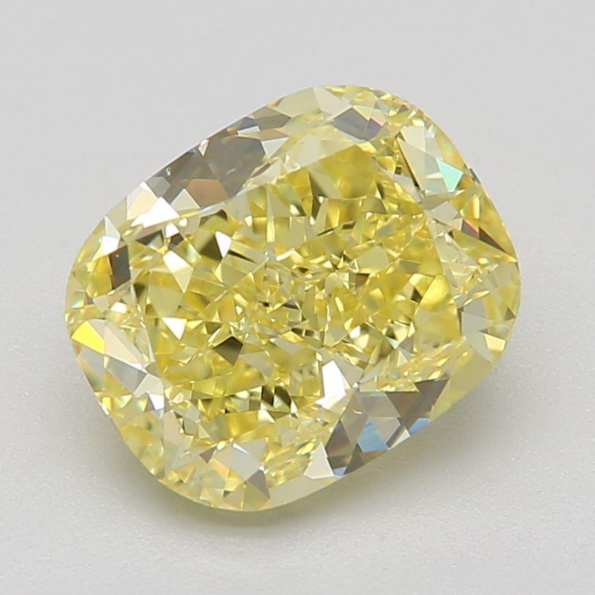 2.32 Ct. Fancy Intense Yellow Cushion Diamond