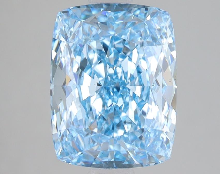 3.01 Ct. Fancy Vivid Blue Cushion Lab Grown Diamond