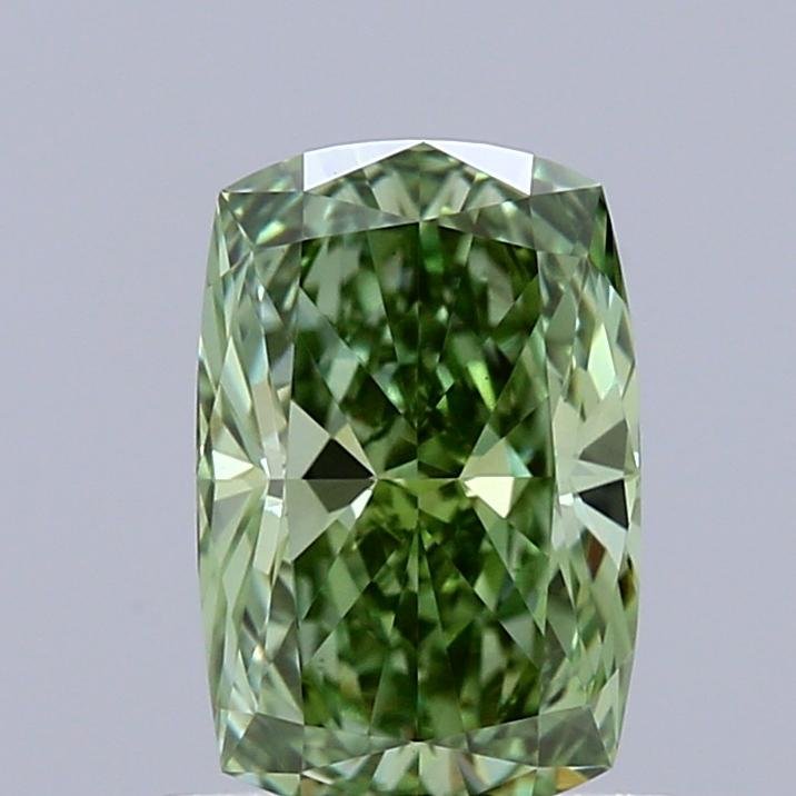 1.05 Ct. Fancy Vivid Green Cushion Lab Grown Diamond