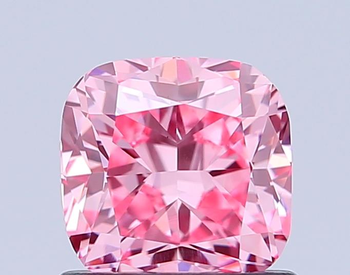 1.01 Ct. Fancy Vivid Pink Cushion Lab Grown Diamond