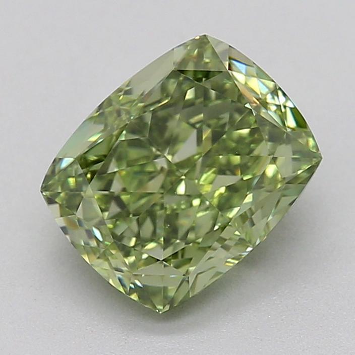 2.07 Ct. Fancy Vivid  Green Cushion Lab Grown Diamond