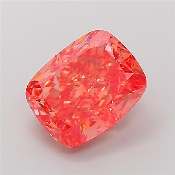 4.43 Ct. Fancy Vivid  Pink Cushion Lab Grown Diamond