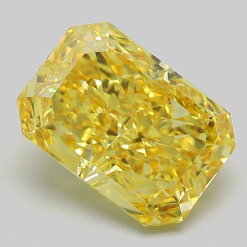 4.57 Ct. Fancy Vivid Yellow Radiant Lab Grown Diamond