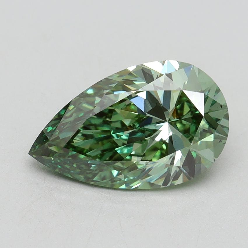 2.00 Ct. Fancy Vivid Green Pear Lab Grown Diamond