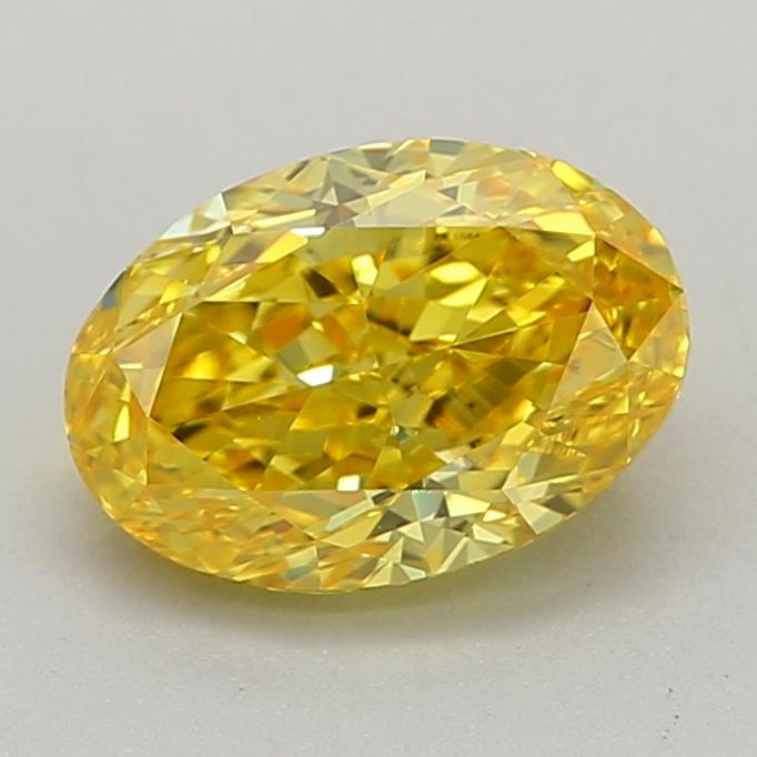 0.83 Ct. Fancy Vivid Yellow Oval Lab Grown Diamond