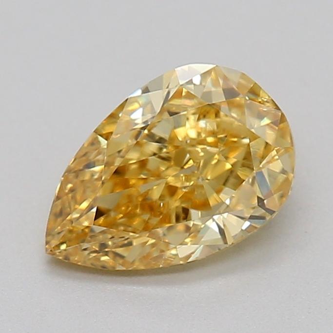 0.57 Ct. Fancy Vivid Yellow Pear Lab Grown Diamond