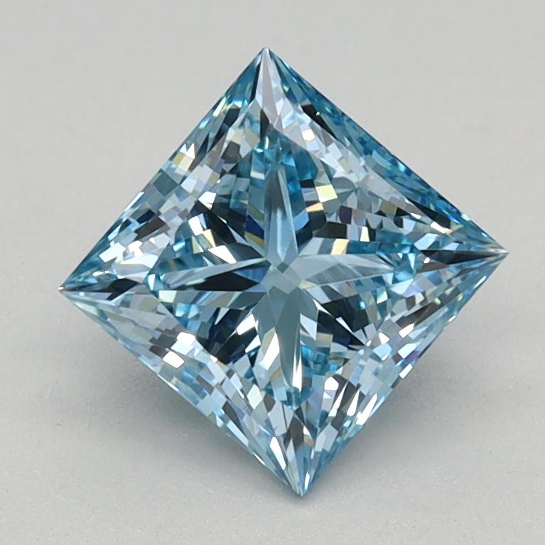0.95 Ct. Fancy Vivid Blue Princess Lab Grown Diamond